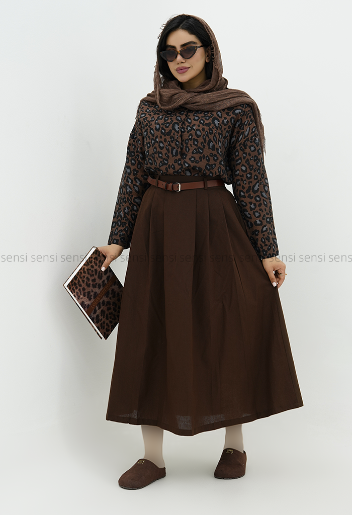 شومیز پلنگی رنگی شیشه ای کد1005989